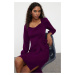 Trendyol Purple Belted Bodycon Midi Woven Dress