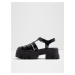 Černé dámské lesklé sandály na platformě ALDO Suzy