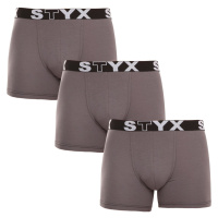 3PACK pánské boxerky Styx long sportovní guma modré (U9676869)