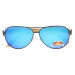 Sunmania Sunmania Modré dřevěné polarizační brýle pilotky "Wood" 727586076