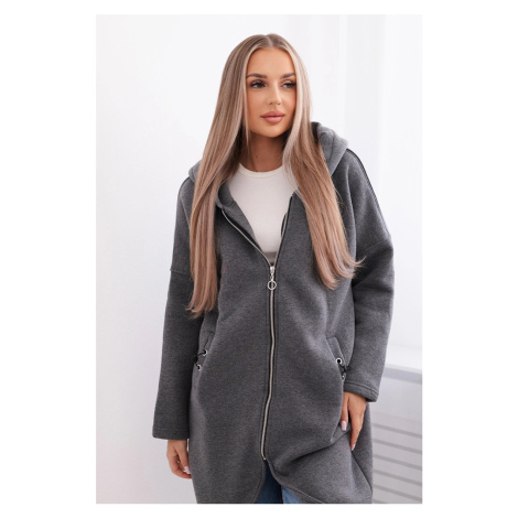 Kesi Zateplená dlouhá mikina šedá Barva: Šedá - tmavě