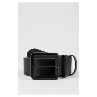 DEFACTO Men's Rectangular Buckle Faux Leather Belt