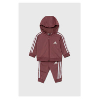 Kojenecká tepláková souprava adidas I 3S SHINY TS růžová barva, IV7400