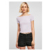 Ladies Off Shoulder Rib Tee - lilac