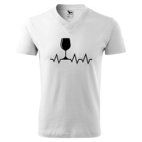 DOBRÝ TRIKO Pánské V tričko s potiskem Tep srdce víno