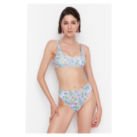 Trendyol Floral Print Bandeau Bikini Top