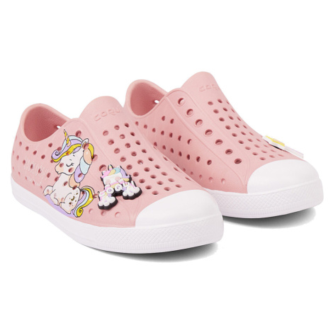 Coqui Star Dětské letní tenisky 7101 Powder Pink/White