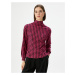 Koton Houndstooth Patterned Stand Collar Sweater