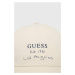 Bavlněná baseballová čepice Guess béžová barva, s potiskem