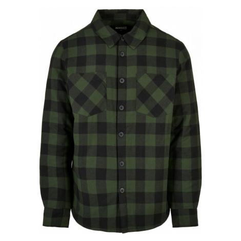 Padded Check Flannel Shirt - black/forest Urban Classics