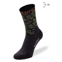 BIOTEX Cyklistické ponožky klasické - MERINO - černá/žlutá
