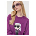 Mikina Karl Lagerfeld dámská, fialová barva, s aplikací