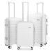 Sada 3 cestovních kufrů Kono Elegant - bílá 50 L / 77 L / 110 L