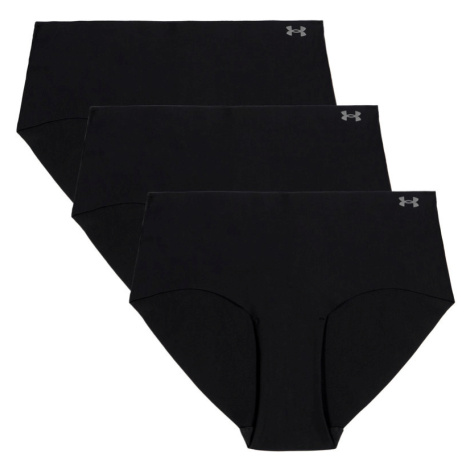 Pure Stretch No Show Hipster 3 Pack | Black/Black/Steel Under Armour