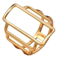 STYLE4 Prsten s obdélníky, zlatá ocel