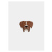 Hnědá dřevěná brož ve tvaru psa BeWooden Boxer Brooch