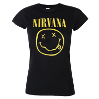 Tričko metal dámské Nirvana - Yellow Happy Face - ROCK OFF - NIRVTS04LB