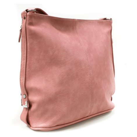 Růžová velká crossbody kabelka se stříbrnými doplňky Alvie Mahel