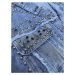 Světle modrá dámská džínová bunda s ozdobnými kamínky (A1700)
