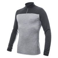 SENSOR MERINO BOLD pánské triko dl.rukáv zip cool gray/anthracite