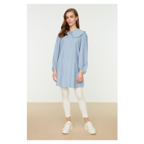 Trendyol Baby Blue Deserts Woven Cotton Tunic