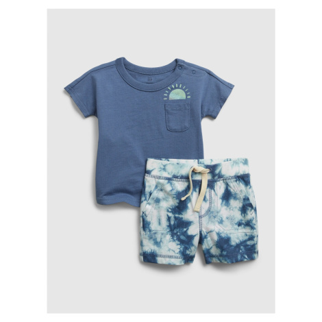 Modrý klučičí baby set tie-dye outfit GAP