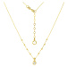 GEMMAX Jewelry Řetízkový zlatý náhrdelník s přívěskem a korálky 42+3 cm GLNYB-45-33311