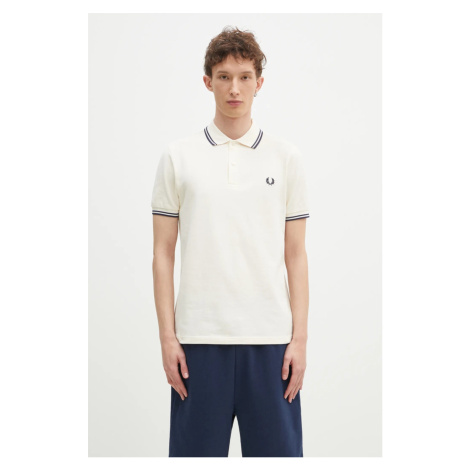 Bavlněné polo tričko Fred Perry béžová barva, s aplikací, M3600.Y24