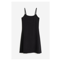 H & M - Žerzejové šaty's rozšířenou sukní - černá