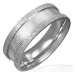 Pískovaný ocelový prsten - řecký klíč