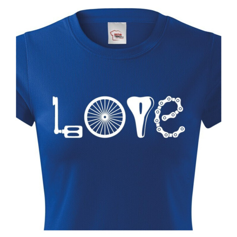 Dámské tričko pro cyklistky s potiskem LOVE BezvaTriko