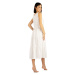 Litex Dámské šaty na široká ramínka 5E034 Bílá