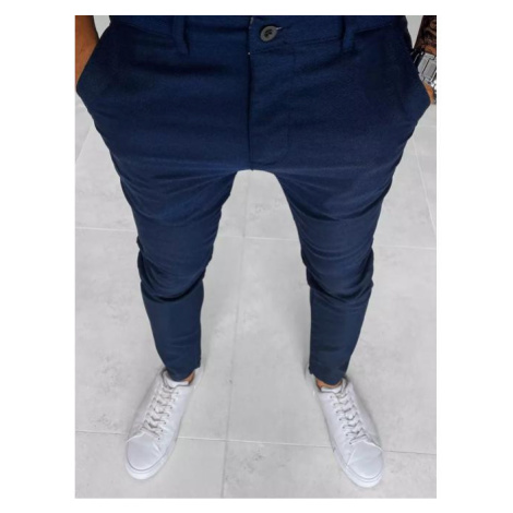 Tmavě modré pánské chinos kalhoty DStreet