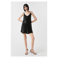 Mini šaty Koton s ramínky Saténový volánkový límec