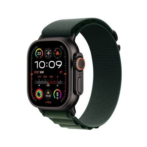 Apple Watch Ultra 2 49mm Černý titan s tmavě zeleným alpským tahem - Small