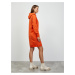 Oranžové mikinové basic šaty s kapucí ZOOT.lab Kirsten