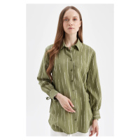 DEFACTO Relax Fit Shirt Collar Striped Long Sleeve Shirt Tunic