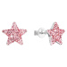 Evolution Group Stříbrné náušnice Hvězdičky s krystaly Preciosa 31312.3 light rose