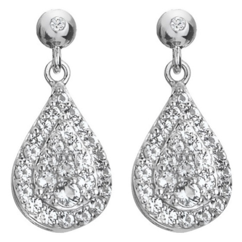 Hot Diamonds Stříbrné visací náušnice s diamanty a topazy Glimmer DE735