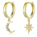 GRACE Silver Jewellery Stříbrné náušnice se zirkony Olga - stříbro 925/1000 E-SCE785/124 Zlatá