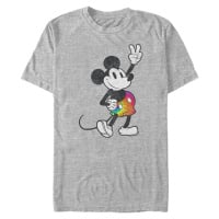 Melírované šedé pánské tričko Disney Classics Tie Dye Mickey Stroked