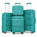 KONO Set 4 kufrů z polypropylenu - 15L, 44L, 77L, 111L - tyrkysový