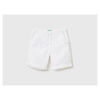Benetton, 100% Cotton Shorts With Drawstring