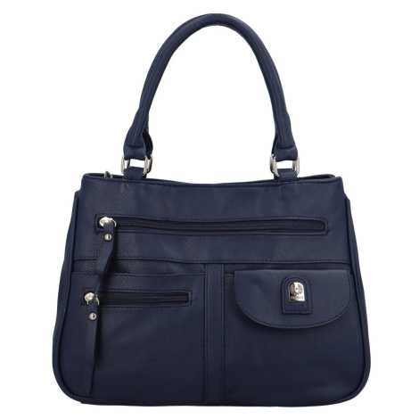 Trendy dámská koženková kabelka do ruky Regina, modrá Firenze