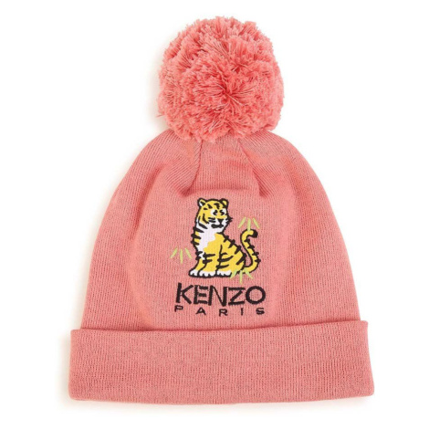 Čepice s příměsí kašmíru pro děti Kenzo Kids růžová barva