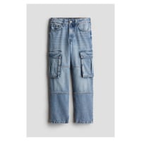 H & M - Loose Fit Straight Leg Jeans - modrá