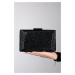 LuviShoes GOMEDA Black Square Stone Women's Evening Dress Bag