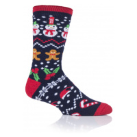 HEAT HOLDERS-MENS 1 PR LITE CHRISTMAS SOCKS 4-8 FESTIVE FUN-FESTIVE FAIR Modrá