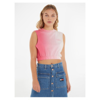 Růžový dámský crop top Tommy Jeans