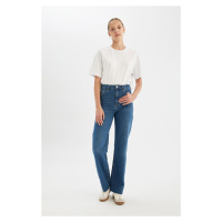 DEFACTO 90's Wide Leg High Waist Long Jean Washed Trousers